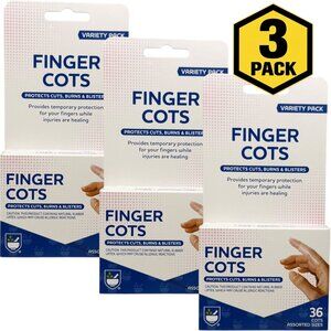 3 Pack Rite Aid Latex Finger Cots 108Ct Assorted S/M/L Clear Disposable Hygiene